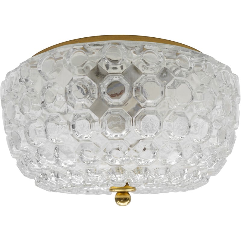 Vintage glass ceiling lamp for Limburg, Germany 1960