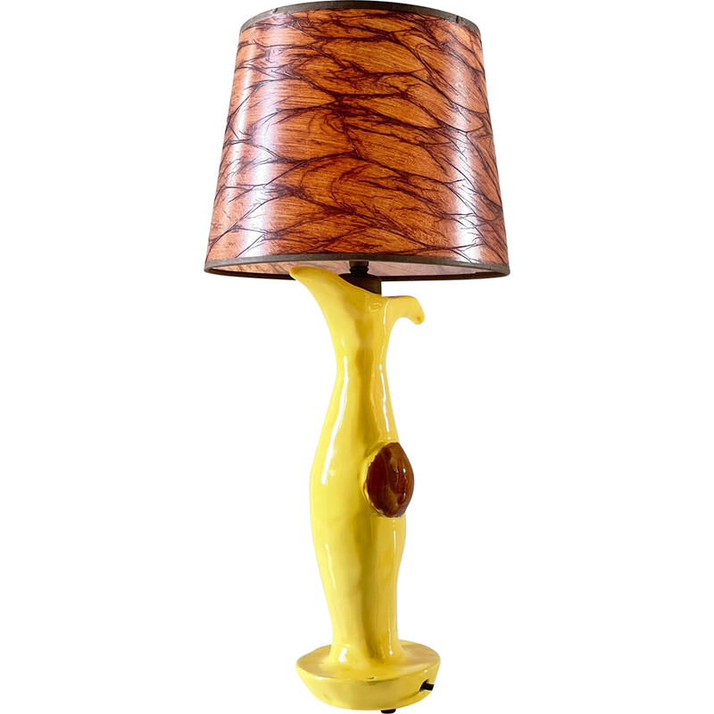 Vintage-Lampe aus glasierter Keramik