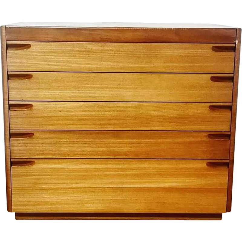 Vintage light wood chest of drawers, 1980