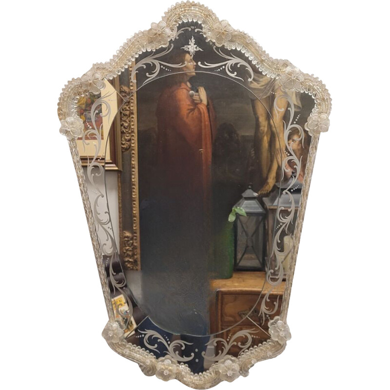 Vintage Venetian mirror in Murano glass, Italy