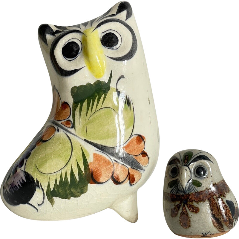 Pair of vintage ceramic owls