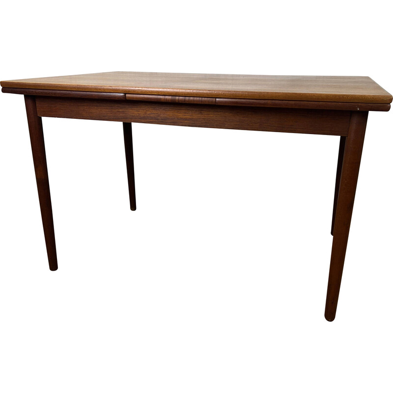 Vintage teak dining table with extensions with Dutch slides, Denmark 1960