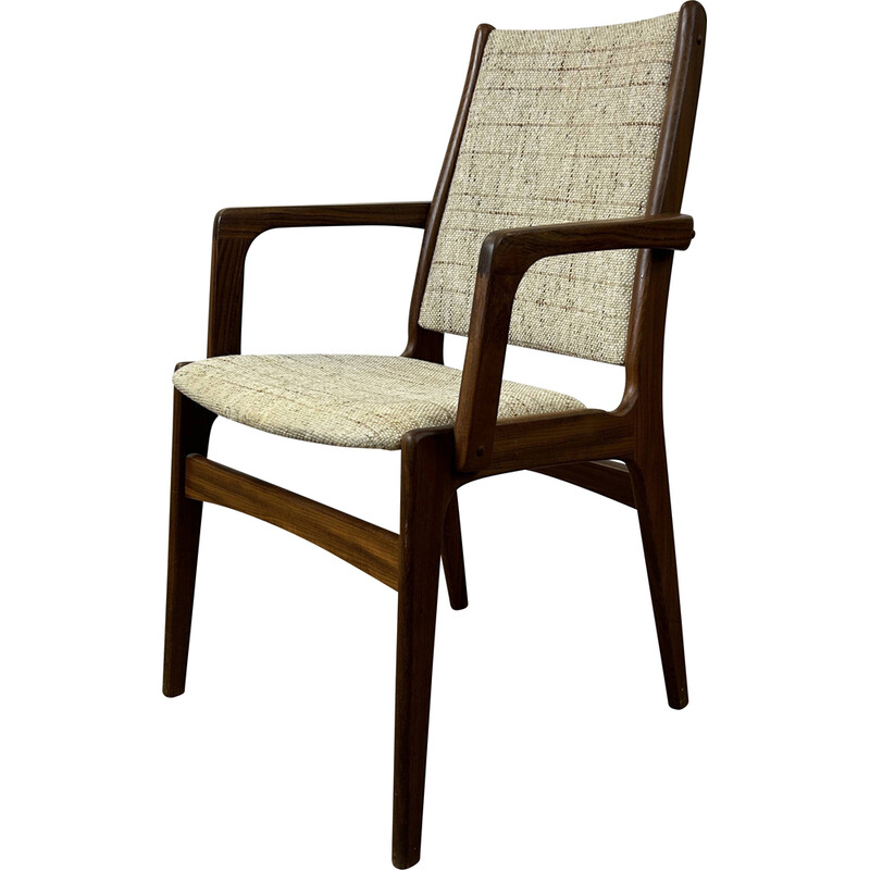 Vintage teak and fabric armchair, Denmark 1960