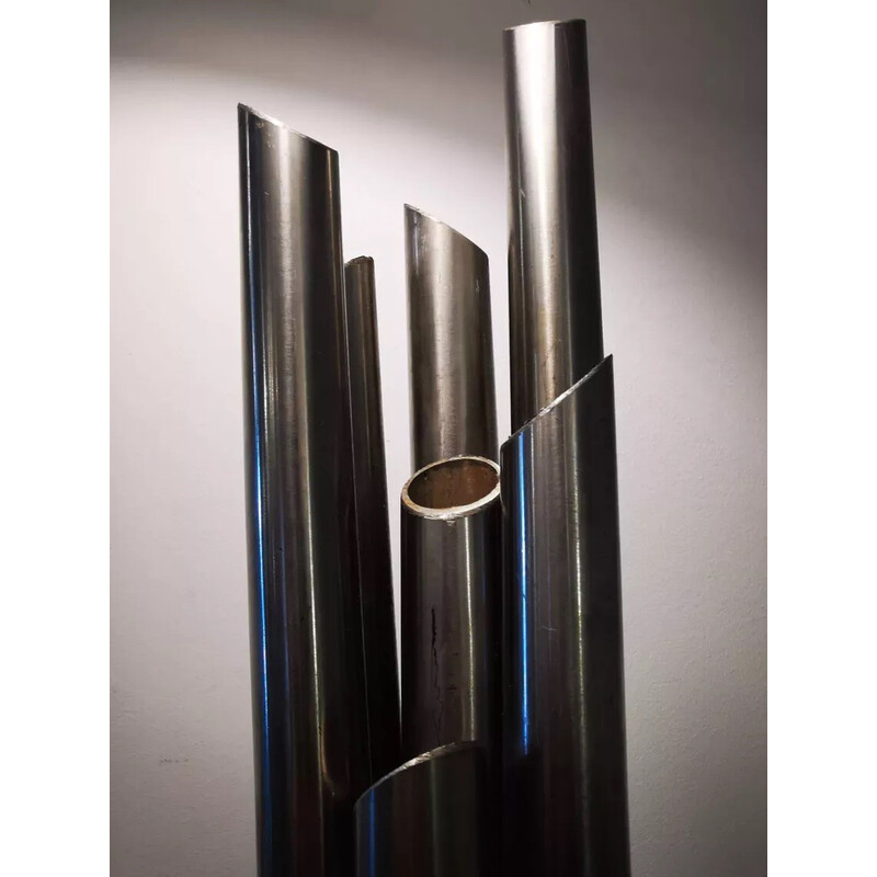 Vintage stainless steel vase, 1970