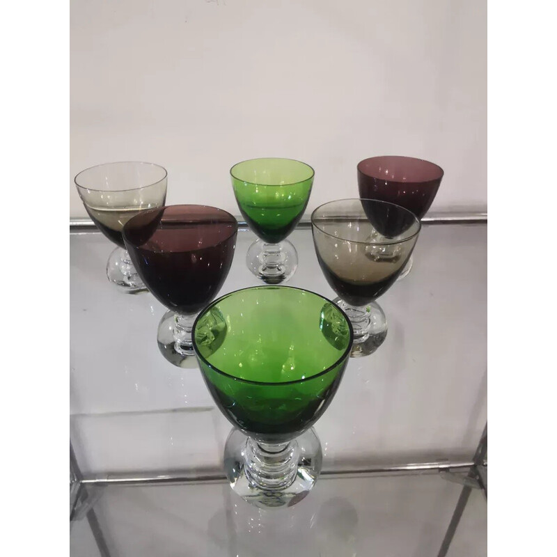 Lot de 6 verres à liqueur vintage "Chupito" en verre soufflé