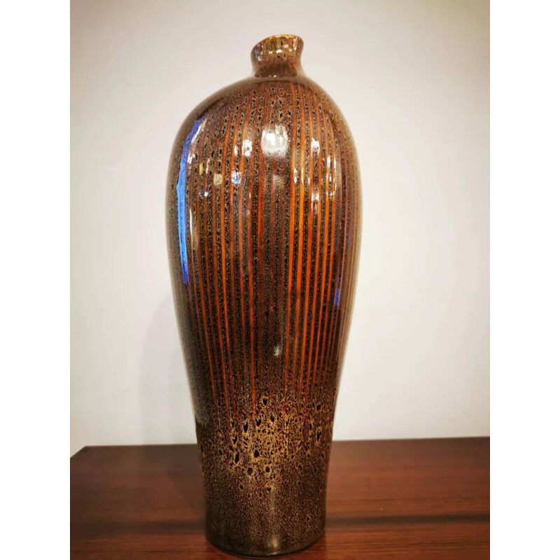 Vase goutte vintage en céramique glacée, 1970