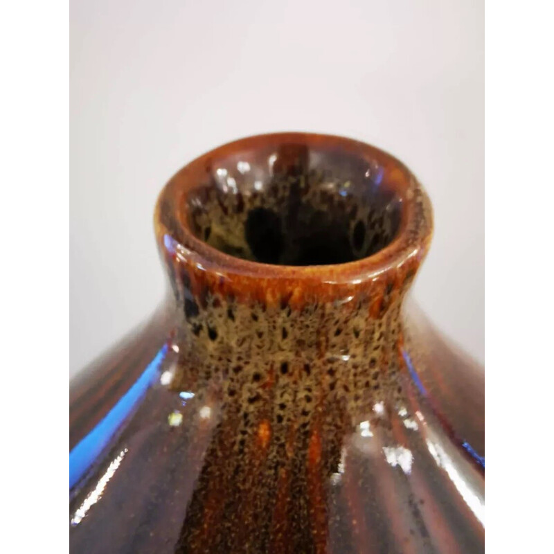 Vintage glazed ceramic drop vase, 1970