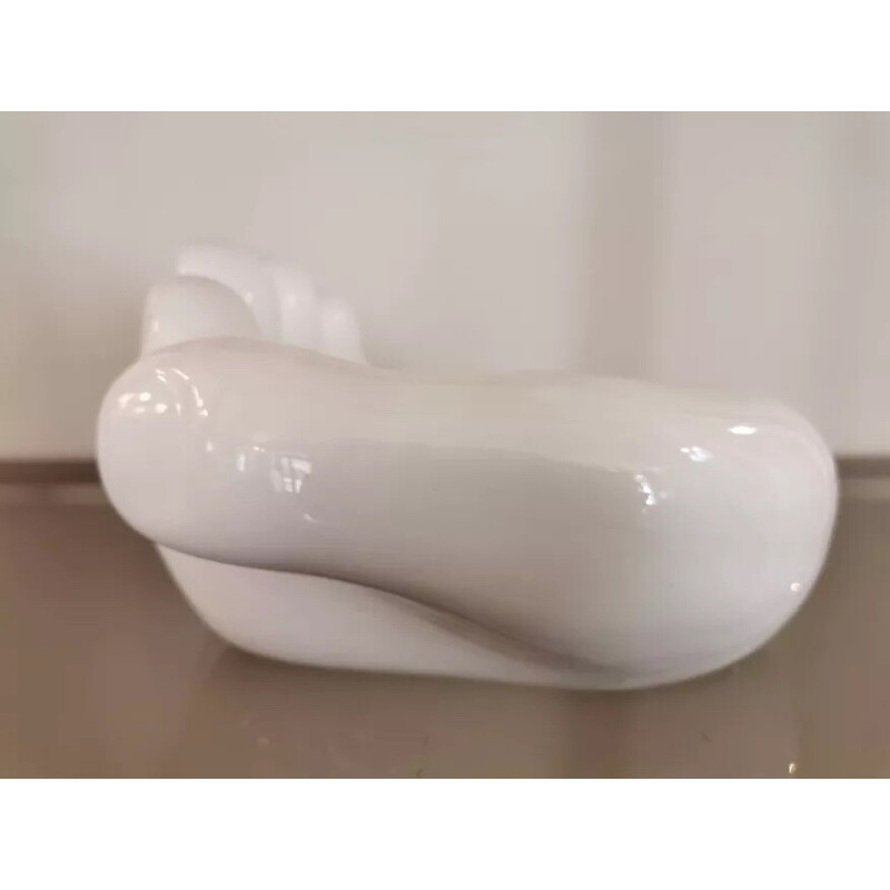 Vintage white ceramic pocket tray