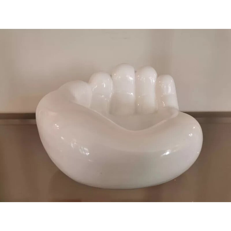 Vintage white ceramic pocket tray