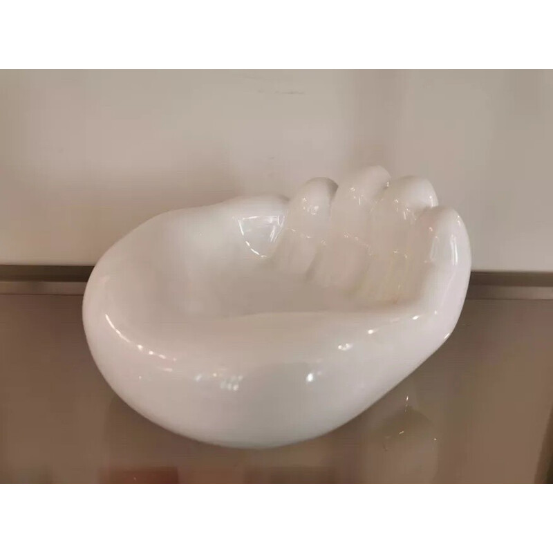 Vintage white ceramic pocket tray