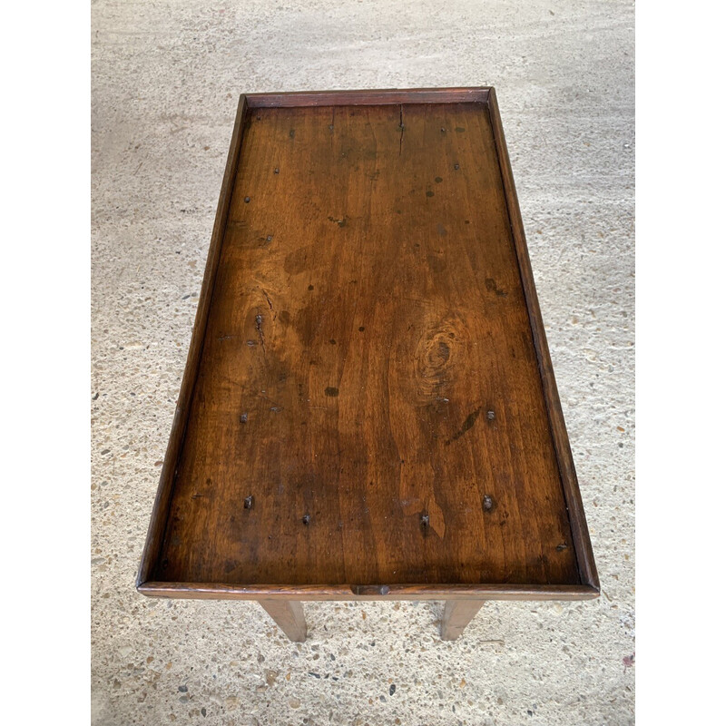 Vintage rectangular walnut side table