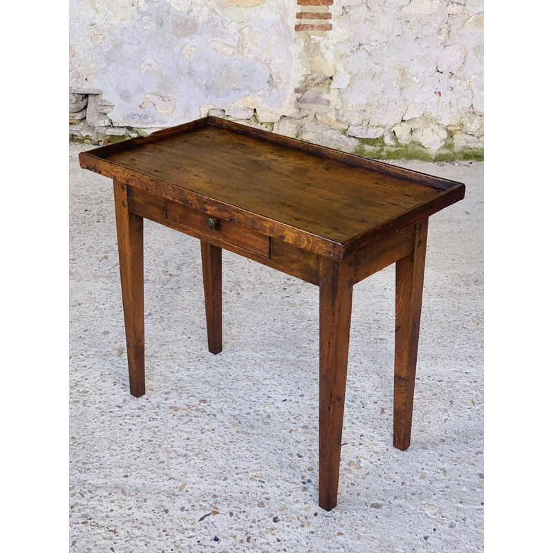 Vintage rectangular walnut side table