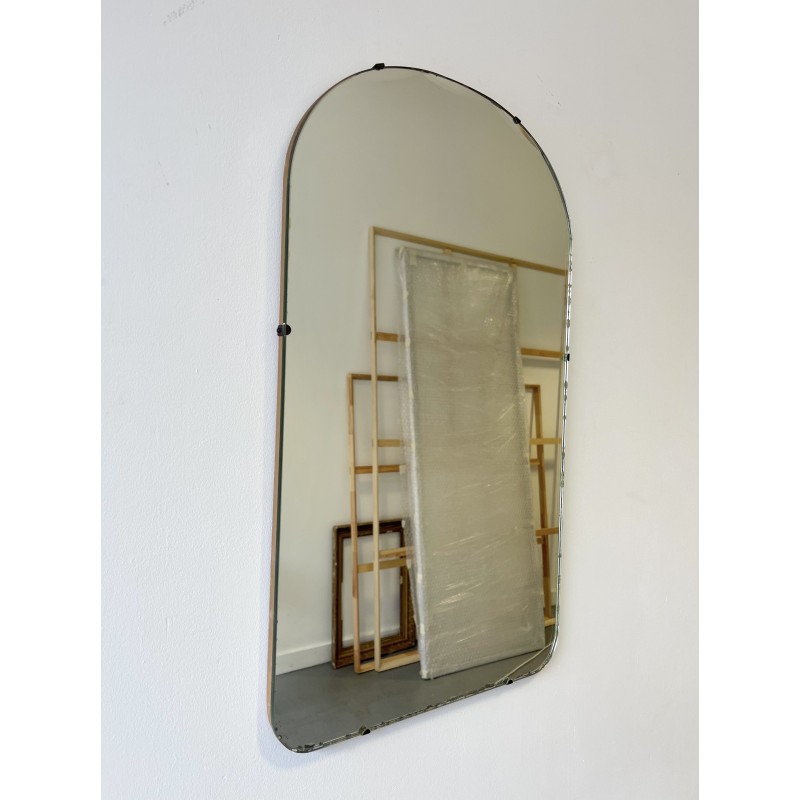 Vintage rectangular frameless wall mirror, 1970