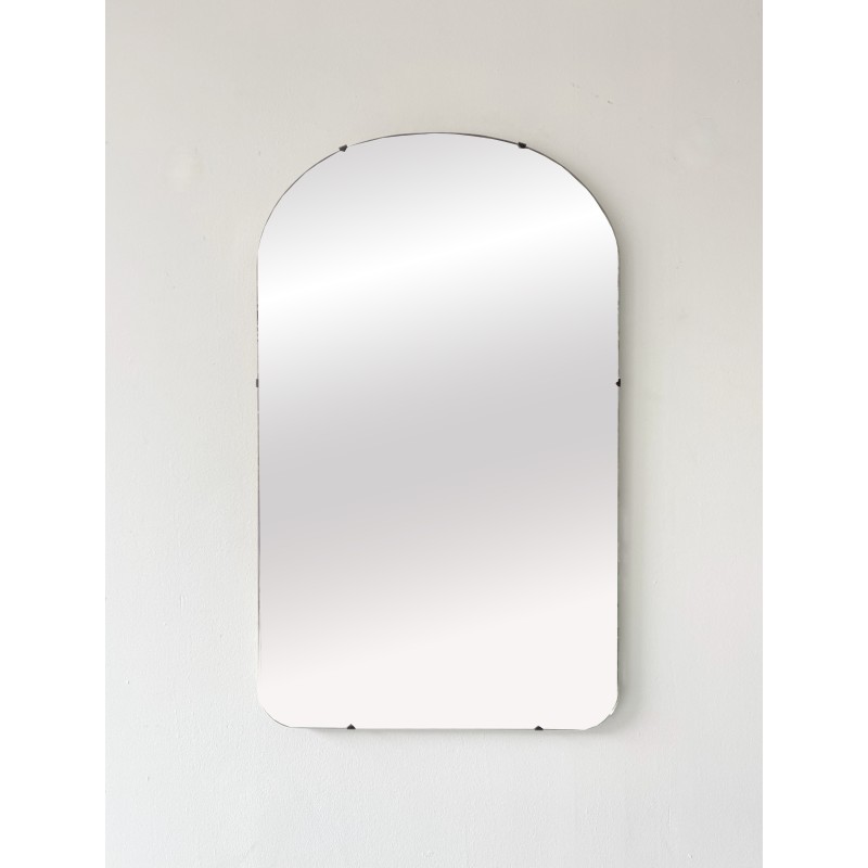 Vintage rectangular frameless wall mirror, 1970