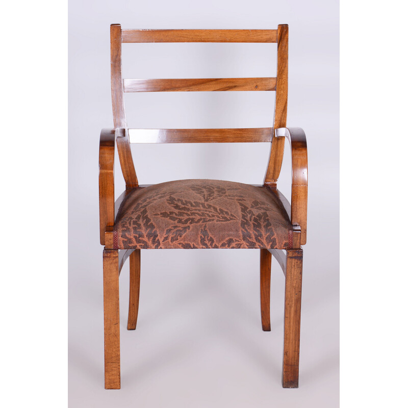 Vintage Art Deco walnut armchair, Czechoslovakia 1920