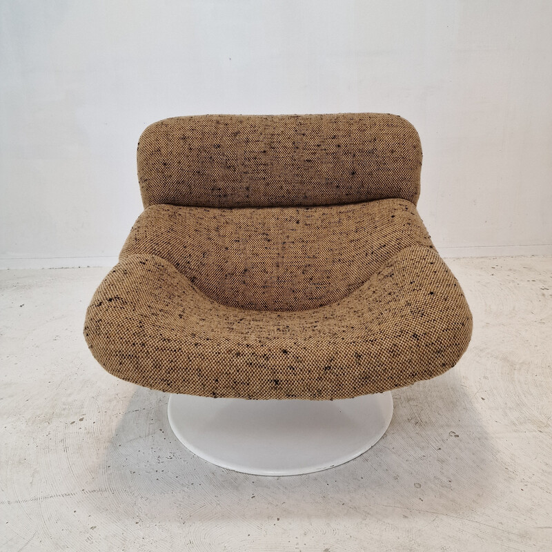 Vintage model F518 armchair in wood and metal by Geoffrey Harcourt for Artifort, 1970