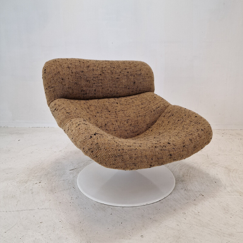 Fauteuil vintage modèle F518 en bois et métal par Geoffrey Harcourt pour Artifort, 1970