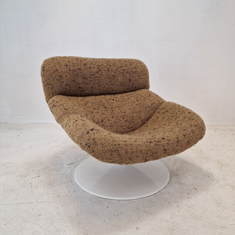 Vintage model F518 armchair in wood and metal by Geoffrey Harcourt for Artifort, 1970