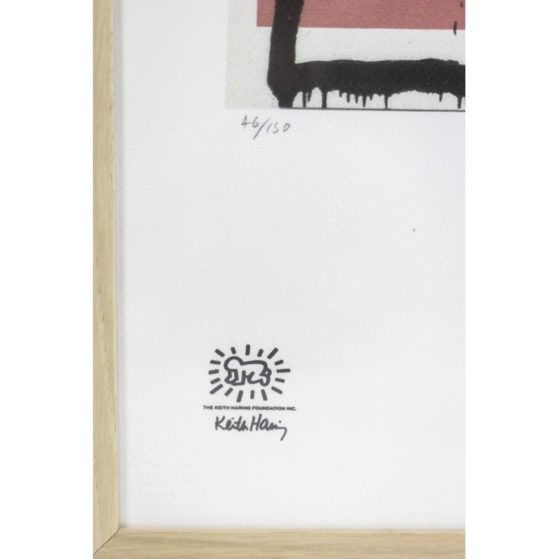 Sérigraphie vintage représentant une silhouette par Keith Haring, Etats-Unis 1990