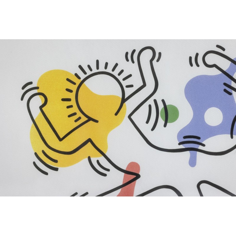 Serigrafia vintage in cornice di quercia di Keith Haring, USA 1990