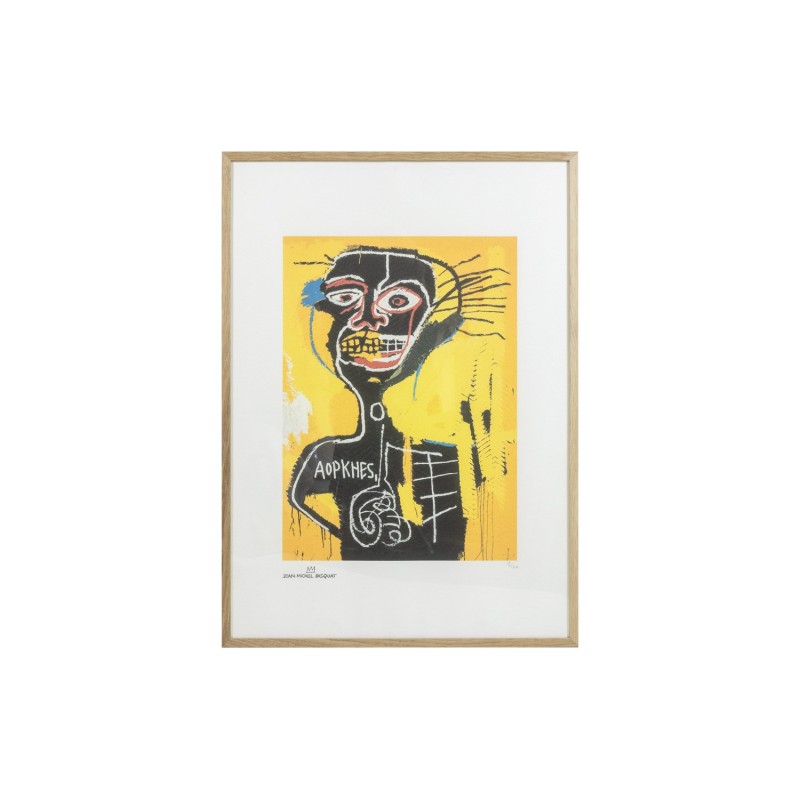 Serigrafia vintage Aopkhes moldura em carvalho de Jean-Michel Basquiat, EUA 1990