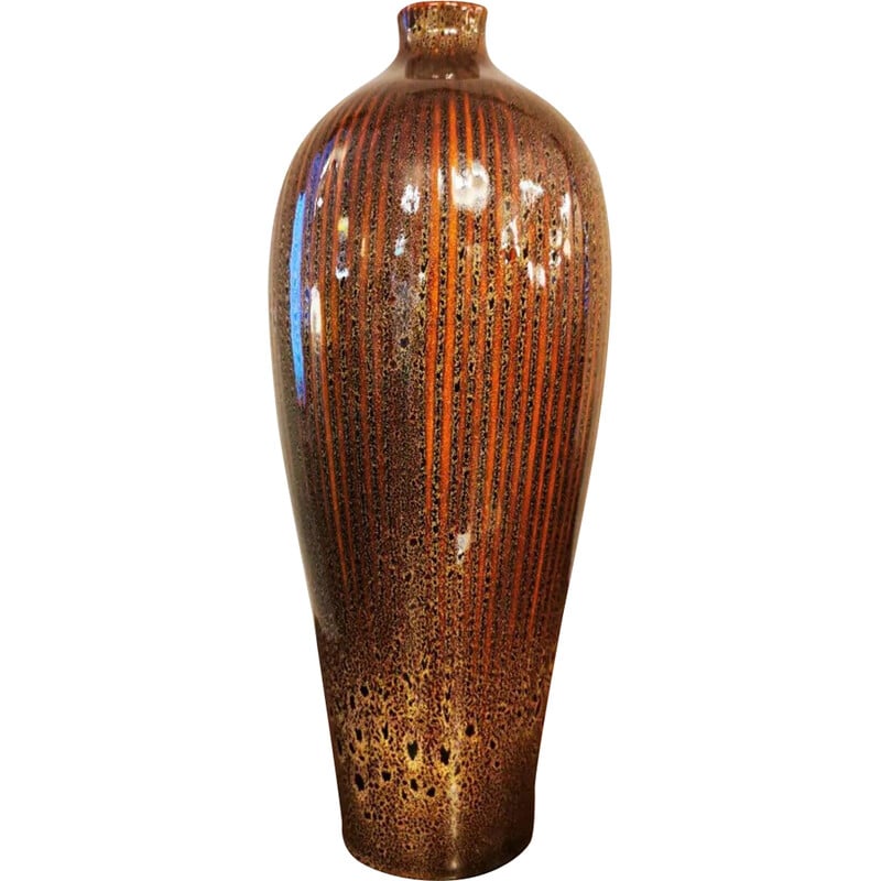 Vintage glazed ceramic drop vase, 1970