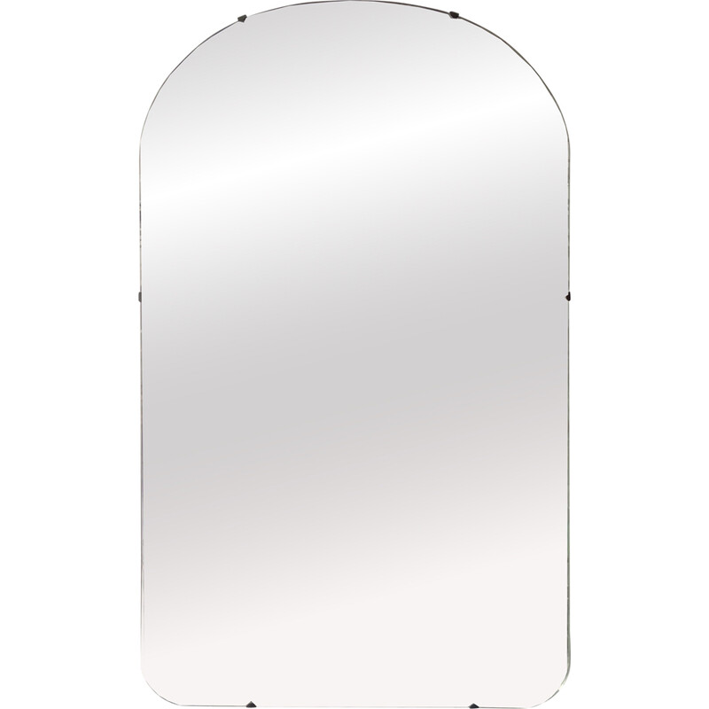 Vintage rectangular frameless wall mirror, 1970