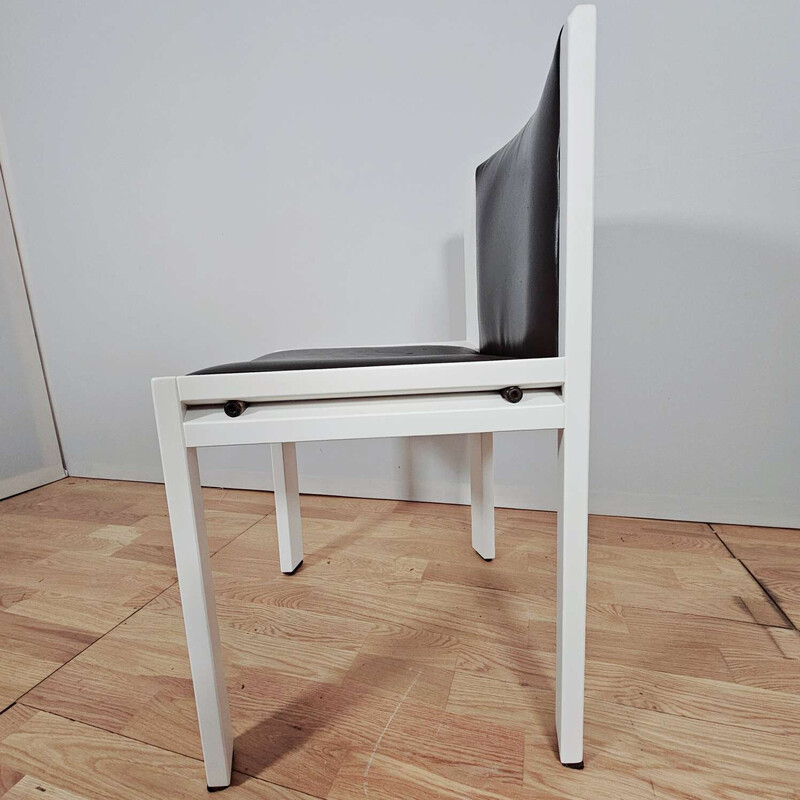 Ein Paar Vintage-Stühle Modell Chair 300 aus lackiertem Holz und braunem Leder von Joe Colombo für Pozzi, 1965