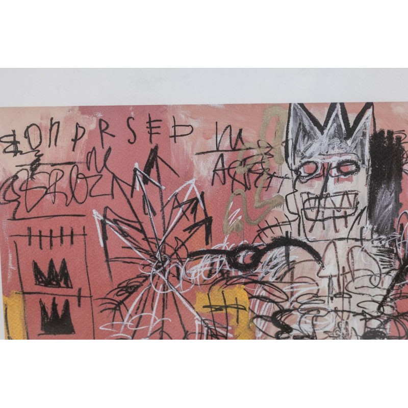 Vintage-Siebdruck mit einer schematischen Figur von Jean-Michel Basquiat, USA 1990