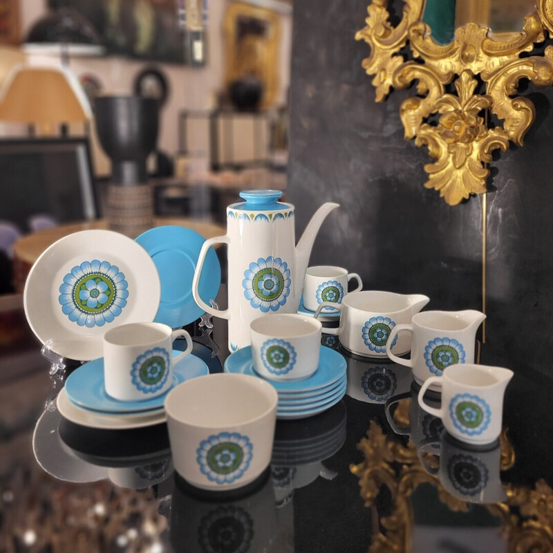 Servicio de café de porcelana vintage "Capri" para J and G Meakin, Inglaterra 1970