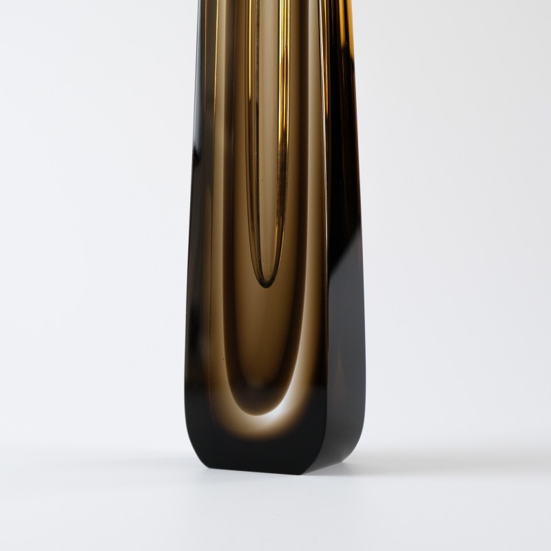 Vintage Bohemian glass vase by Pavel Hlava for Novy Bor Exbor, Czechoslovakia 1960