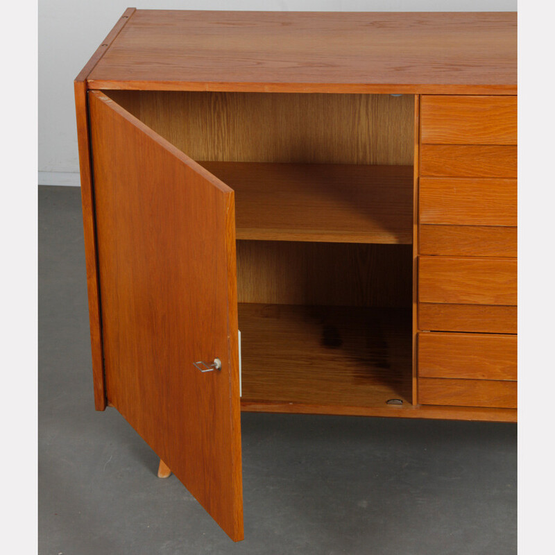 Vintage chest of drawers model U-458 in oak by Jiroutek for Interier Praha, Czechoslovakia 1960