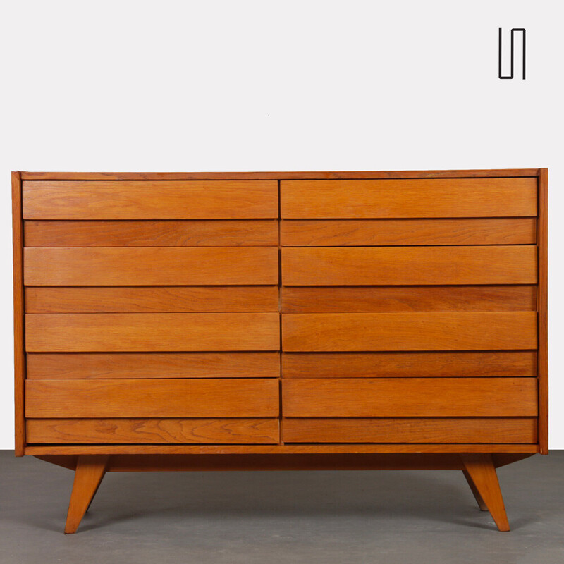 Vintage wooden chest of drawers model U-453 by Jiri Jiroutek for Interier Praha, Czechoslovakia 1960