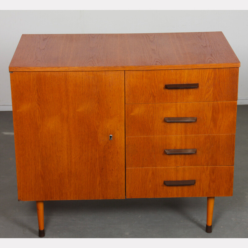 Vintage oak wood chest of drawers for Up Zavody, Czechoslovakia 1960