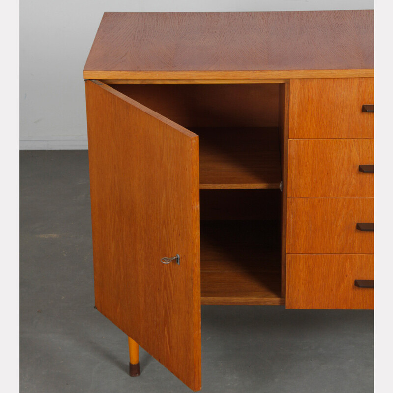 Vintage oak wood chest of drawers for Up Zavody, Czechoslovakia 1960