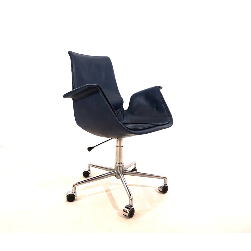 Vintage "Kill 6727" leather office chair by Kastholm and Fabricius for Alfred Kill International, 1960