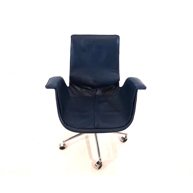 Vintage "Kill 6727" leather office chair by Kastholm and Fabricius for Alfred Kill International, 1960