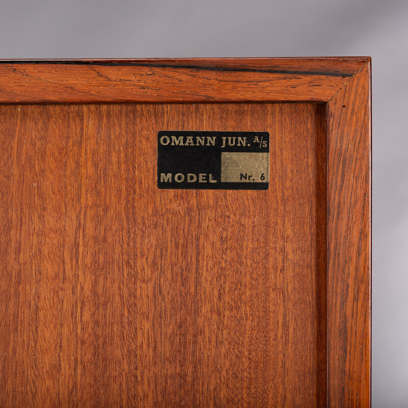 Vintage model 6 bookcase in rosewood for Omann Jun Mobelfabrik, Denmark 1960