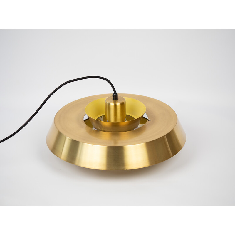 Vintage Nova pendant lamp in brass and aluminum by Jo Hammerborg for Fog et Morup, Denmark 1963