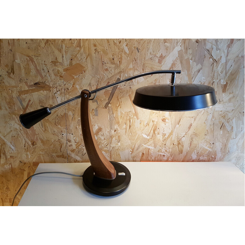 'President" wood and metal desk lamp for Fase - 1960s
