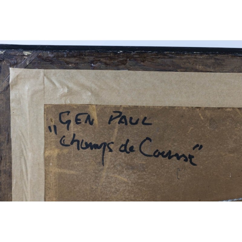 Cuadro vintage titulado "Le champ de course" de Gén Paul, Francia 1950
