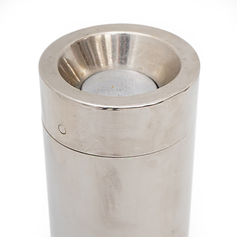 Vintage column ashtray in metal and chrome-plated brass for Stilnovo, Italy 1960