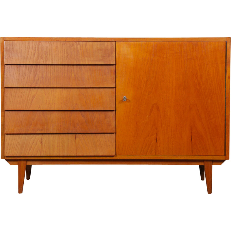 Vintage chest of drawers in oak wood, Czechoslovakia 1960