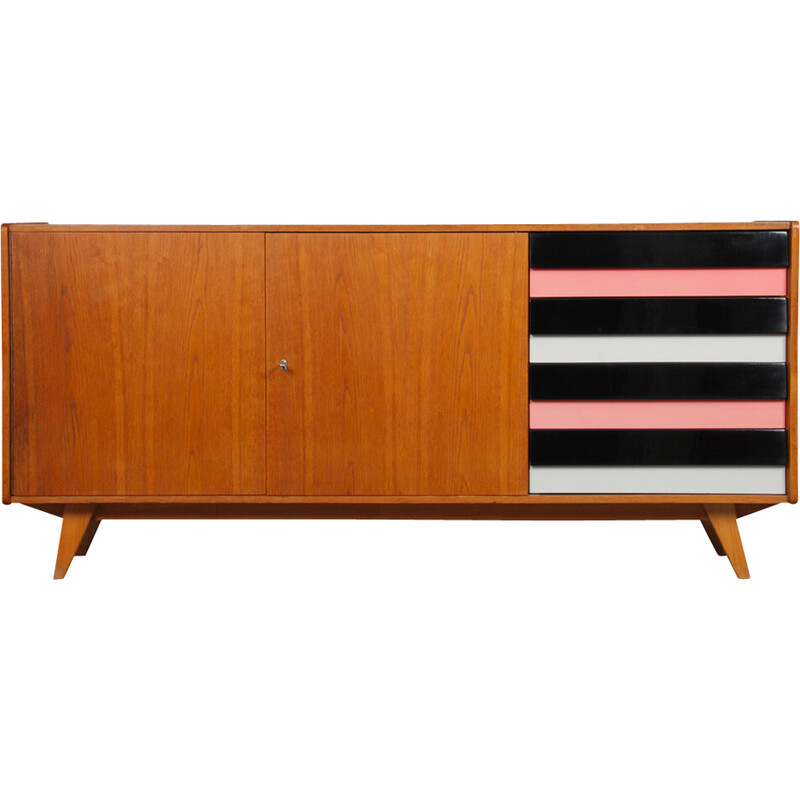 Vintage sideboard model U-460 in oak by Jiri Jiroutek for Interier Praha, Czechoslovakia 1960