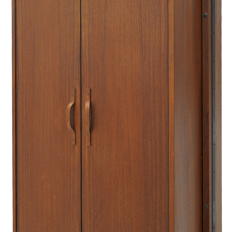 Vintage cabinet in teak veneered wood and metal, Italy 1960