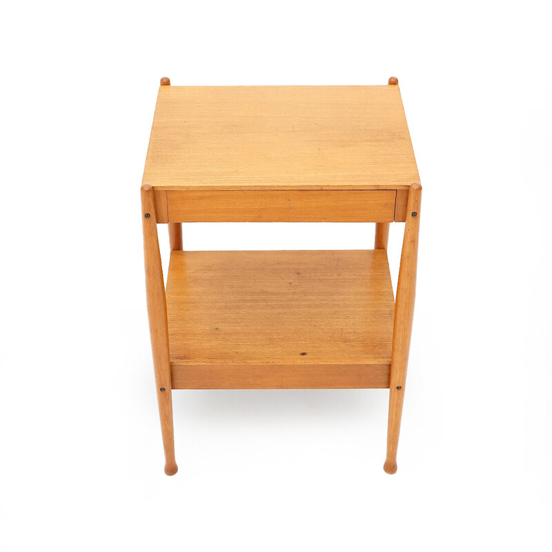 Vintage bedside table with drawer in teak veneer for Fratelli Reguitti, Italy 1960