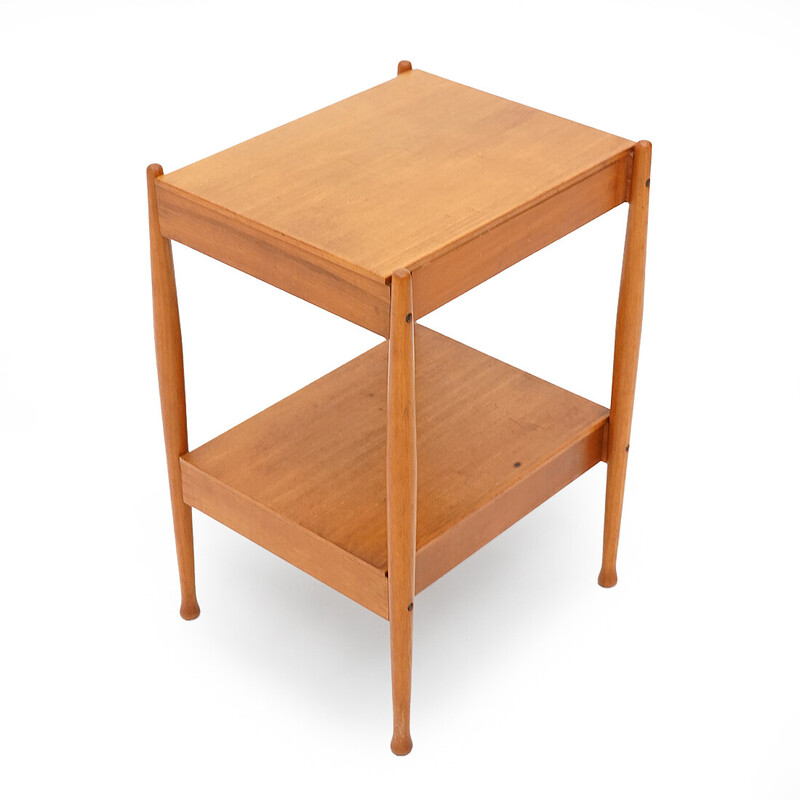 Vintage bedside table with drawer in teak veneer for Fratelli Reguitti, Italy 1960