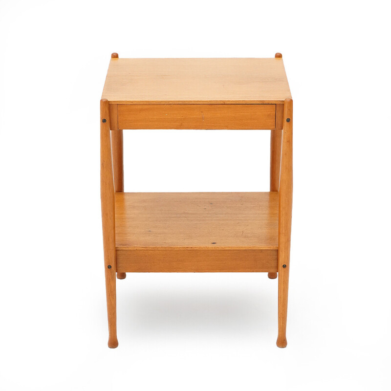 Vintage bedside table with drawer in teak veneer for Fratelli Reguitti, Italy 1960