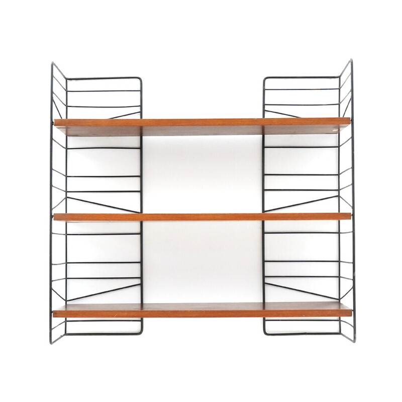 Etagère vintage "Sonja Bookshelf" en métal et bois pour Exqvisita Style AB Stockholm, Suède 1960