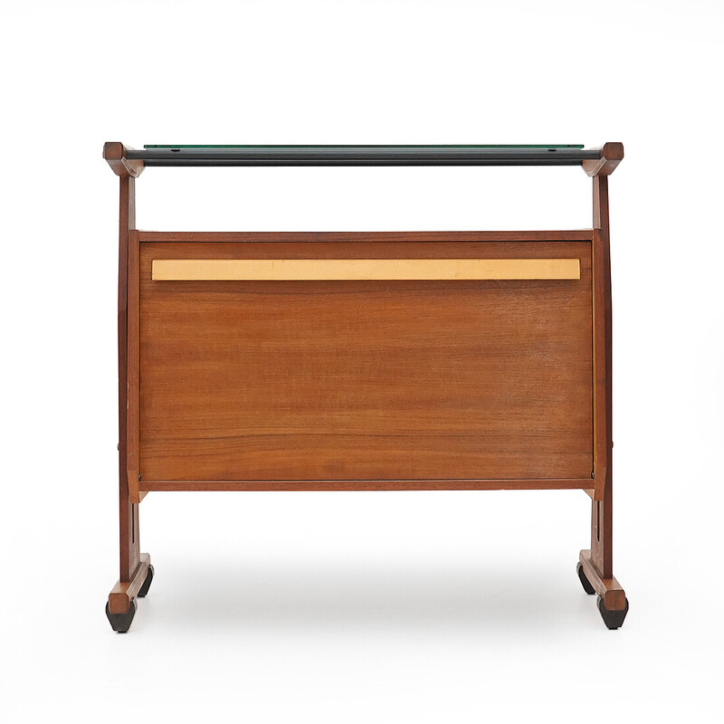 Vintage teak and glass bar cabinet, Italy 1960